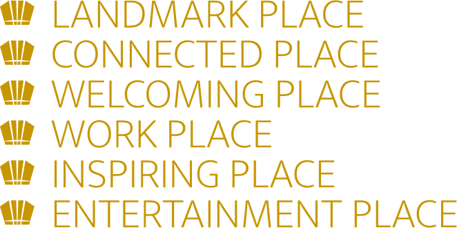 Landmark Place, Connected Place, Welcoming Place, Work Place, Inspiring Place, Entertainment Place